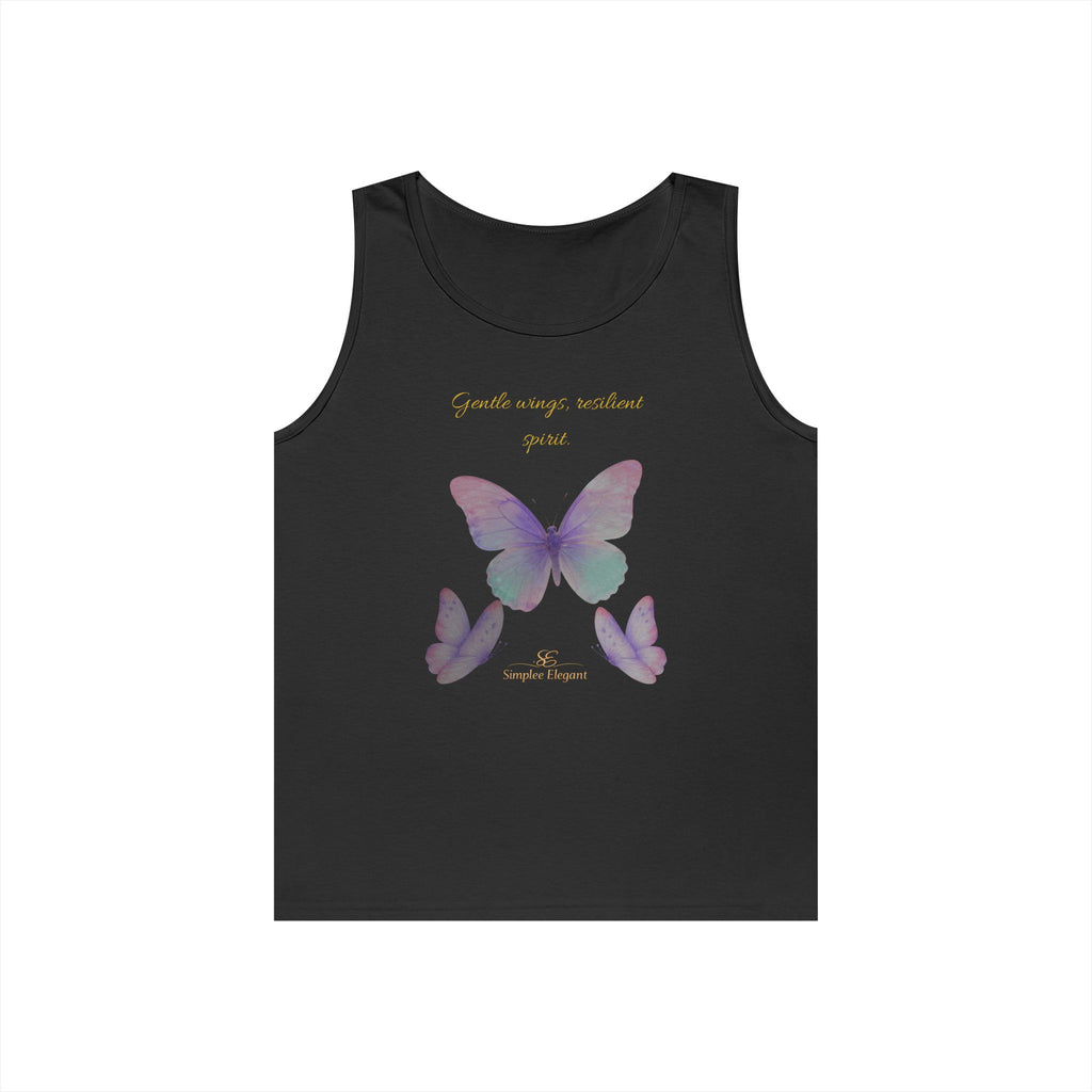 Simplee Elegant “Gentle Wings, Balanced Grace” Butterfly Tank – Soft Lavender Affirmation Top