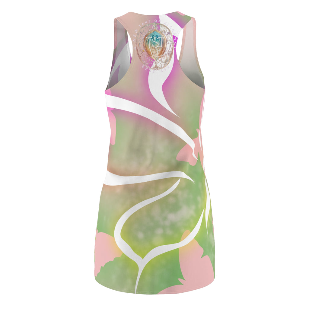 Simplee Elegant Pastel Bloom Statement Dress – Soft Luxe Floral Glow Design