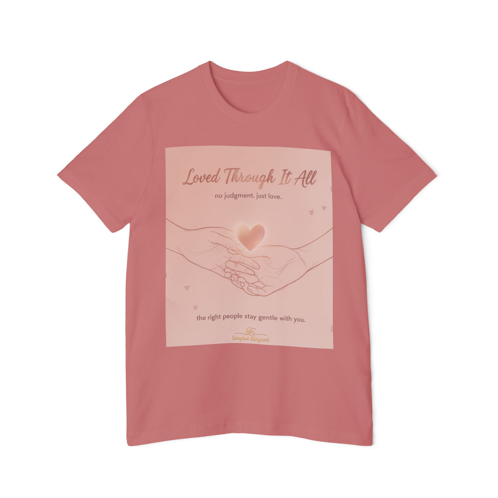 Loved Through It All – Trichotillomania Support Tee | BFRB Awareness Shirt | Mental Health Support Top | Trich-Oh-Clock Collection
