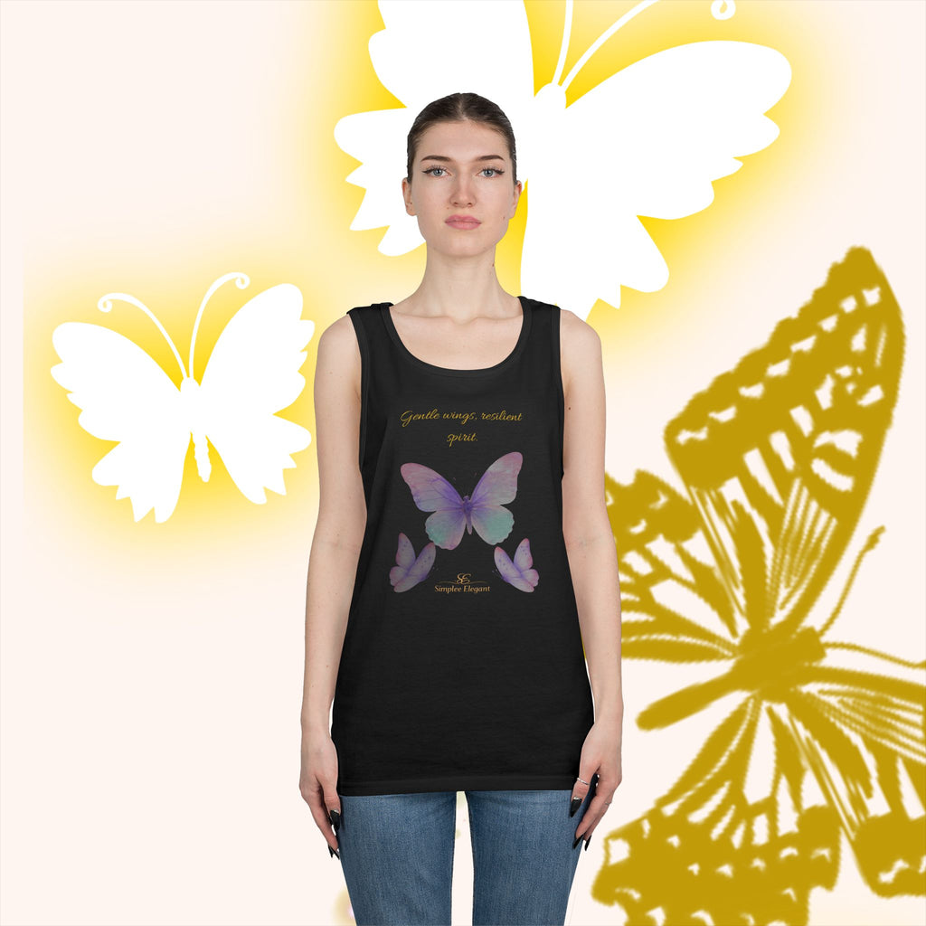 Simplee Elegant “Gentle Wings, Balanced Grace” Butterfly Tank – Soft Lavender Affirmation Top
