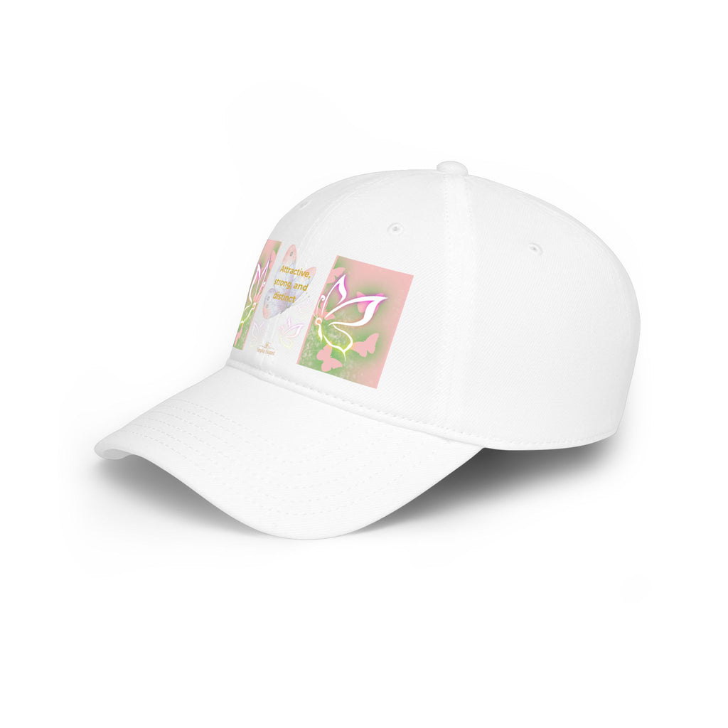 Butterfly Heart Baseball Cap - Floral Low Profile Hat for Women & Girls