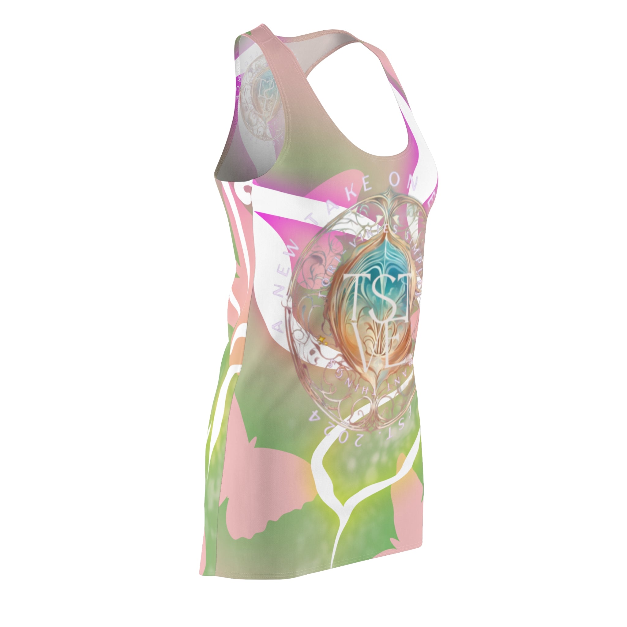 Simplee Elegant Pastel Bloom Statement Dress – Soft Luxe Floral Glow Design