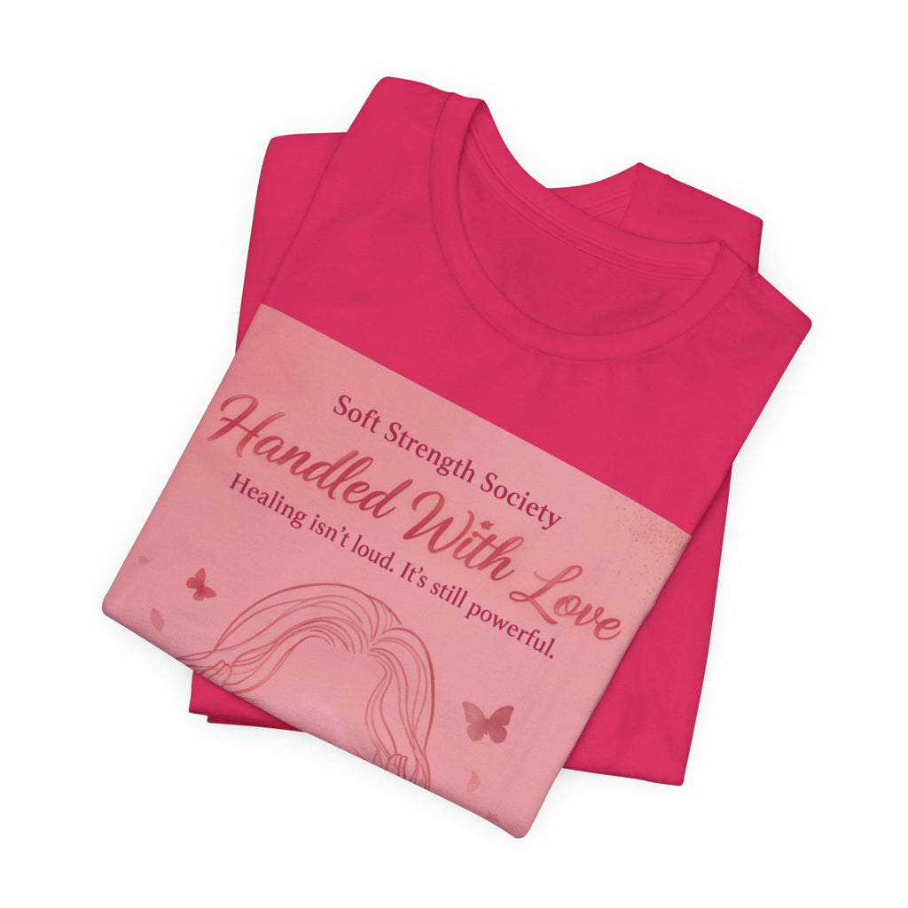 Handled With Love – Soft Strength Society Tee | Mental Health Healing Shirt | Self Love & Empowerment Top