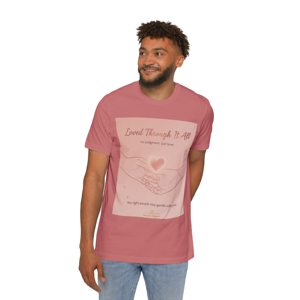 Loved Through It All – Trichotillomania Support Tee | BFRB Awareness Shirt | Mental Health Support Top | Trich-Oh-Clock Collection