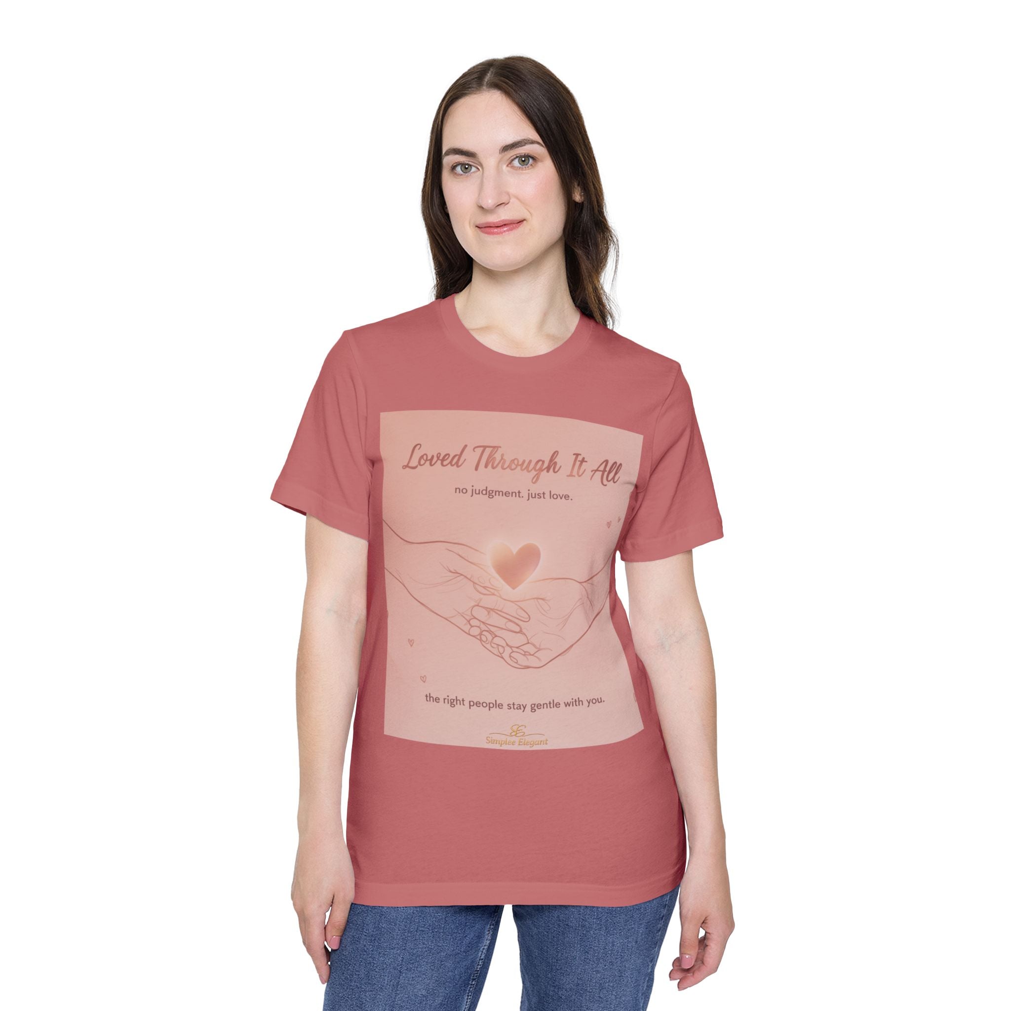 Loved Through It All – Trichotillomania Support Tee | BFRB Awareness Shirt | Mental Health Support Top | Trich-Oh-Clock Collection