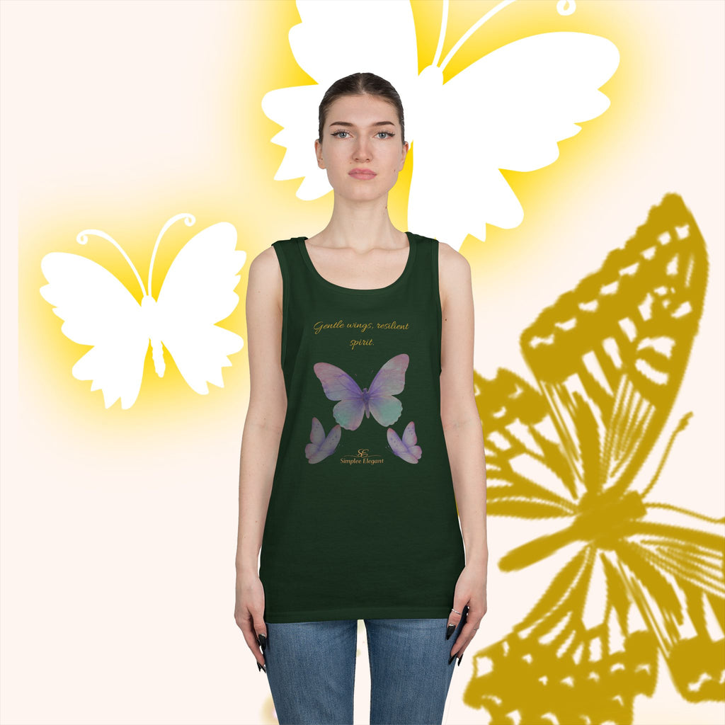 Simplee Elegant “Gentle Wings, Balanced Grace” Butterfly Tank – Soft Lavender Affirmation Top