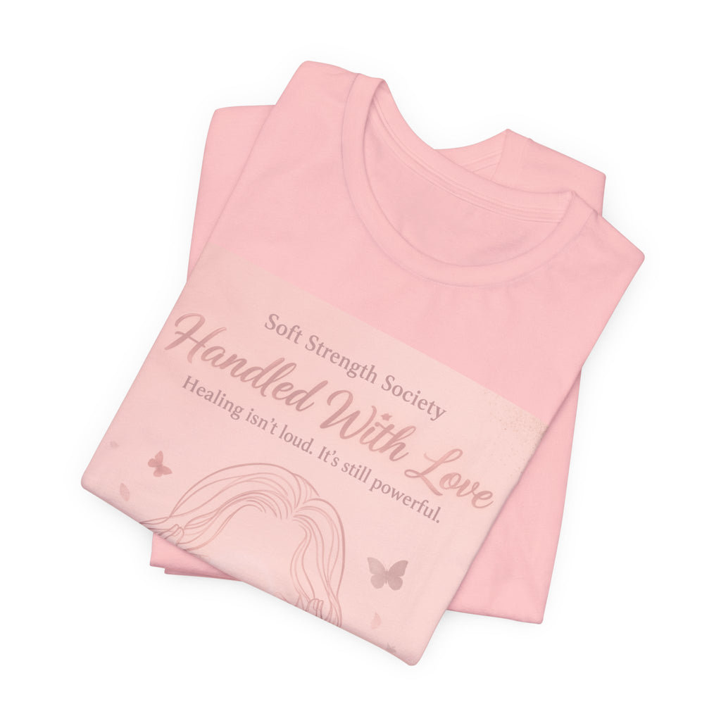 Handled With Love – Soft Strength Society Tee | Mental Health Healing Shirt | Self Love & Empowerment Top