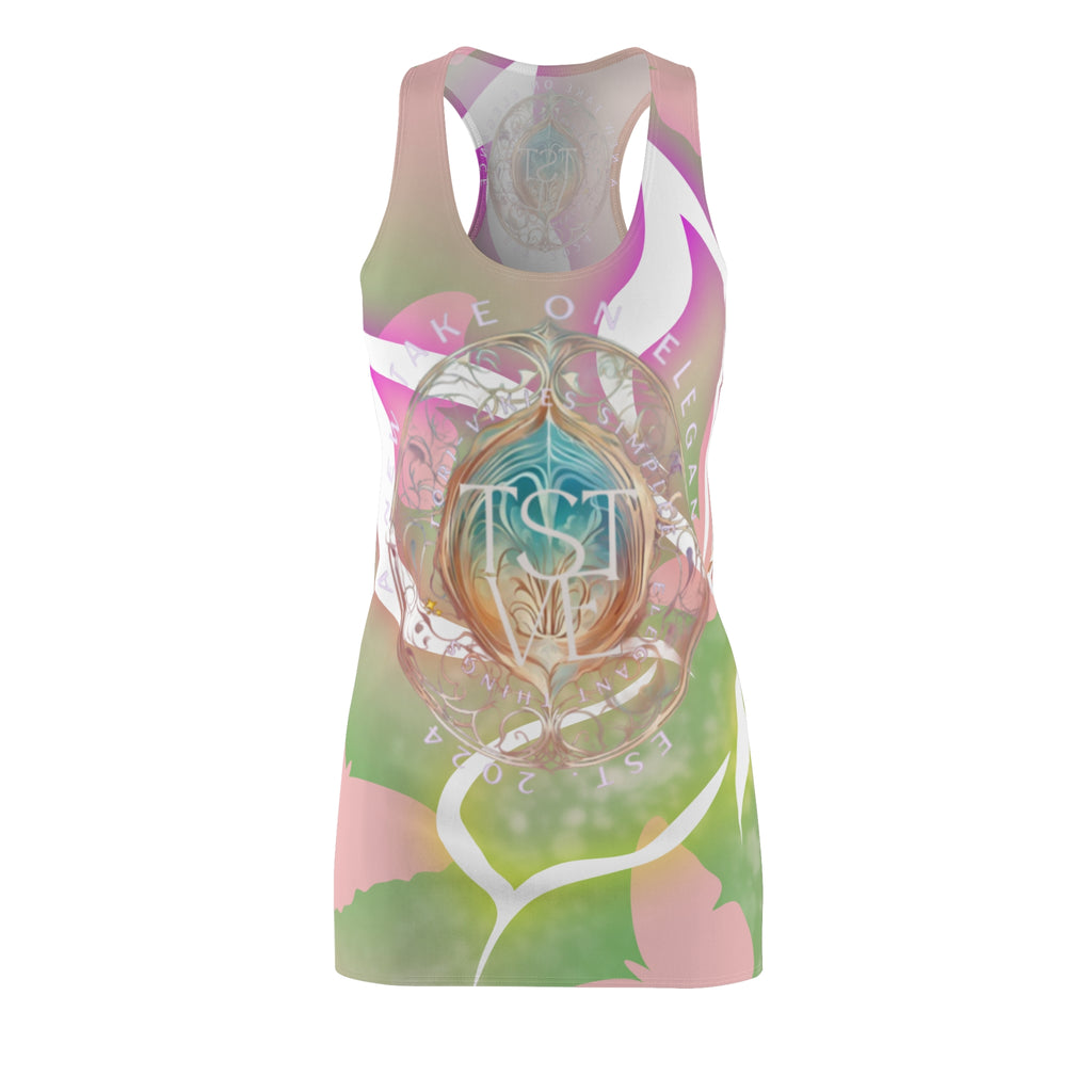 Simplee Elegant Pastel Bloom Statement Dress – Soft Luxe Floral Glow Design