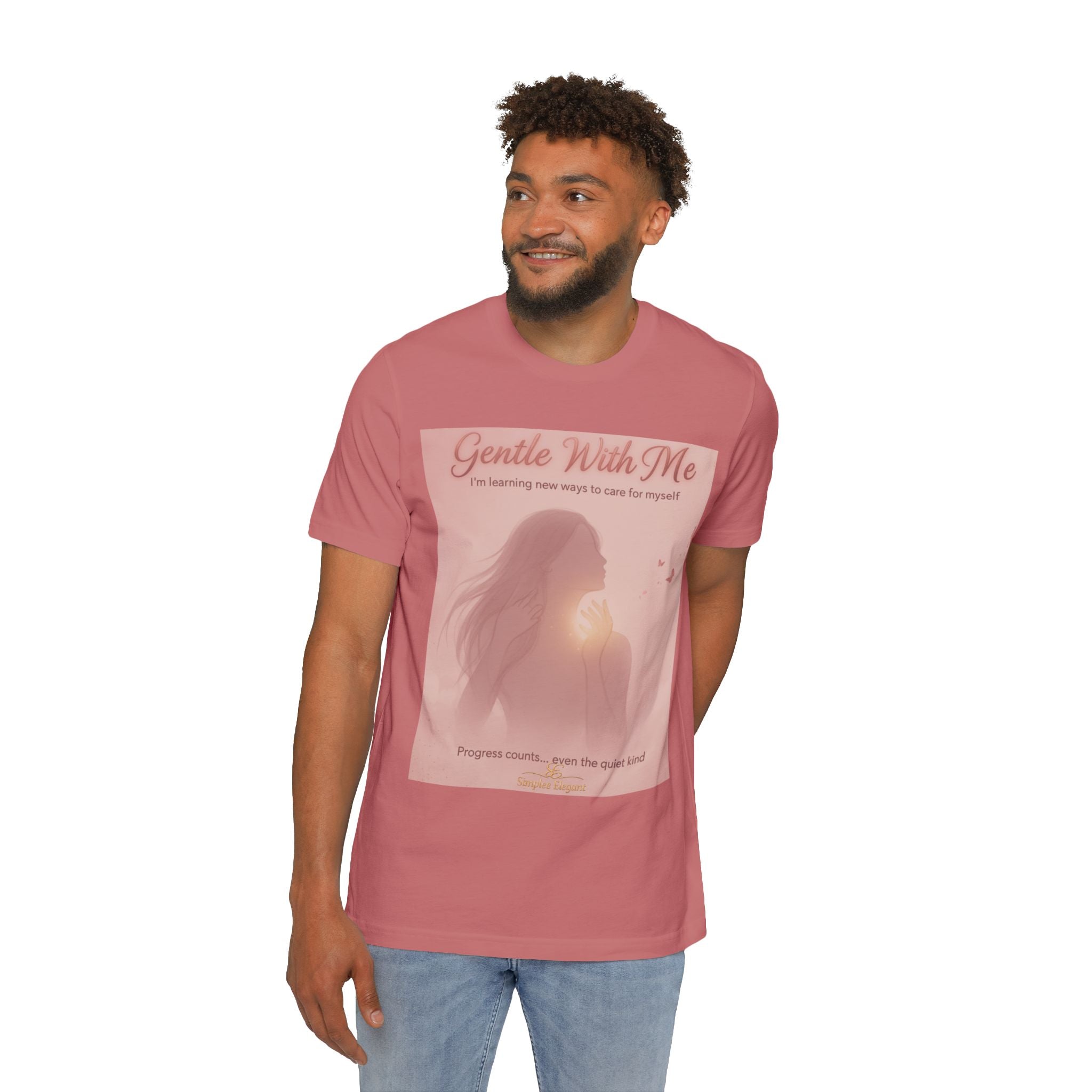 Gentle With Me – Trichotillomania Support Tee | BFRB Awareness Shirt | Self Compassion Healing Top | Trich-Oh-Clock Collection
