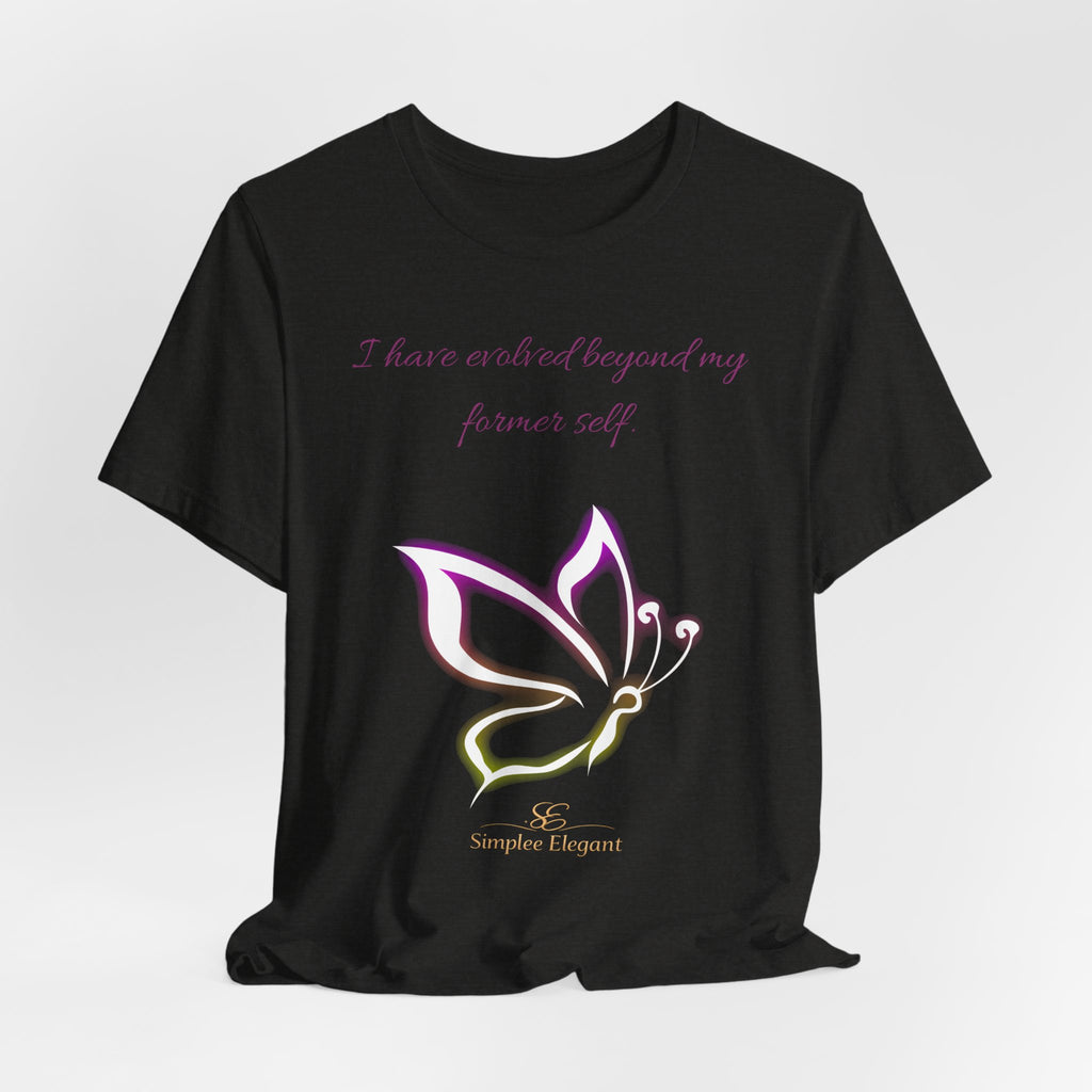 Simplee Elegant “Evolved Beyond My Former Self” Butterfly Tee – Glow Transformation Shirt