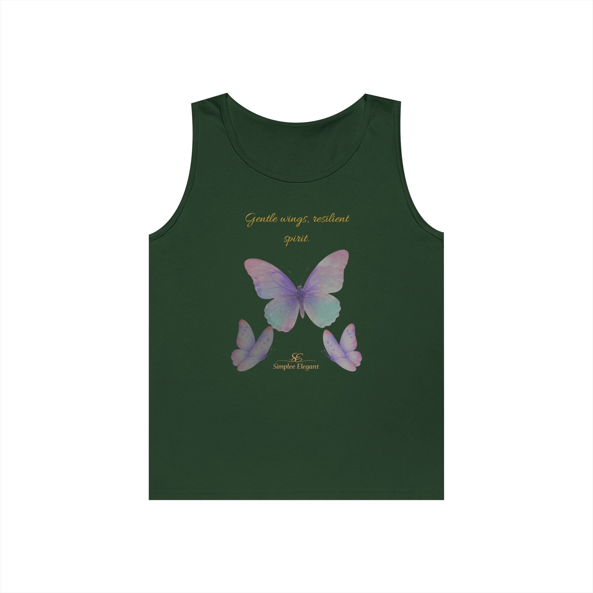 Simplee Elegant “Gentle Wings, Balanced Grace” Butterfly Tank – Soft Lavender Affirmation Top