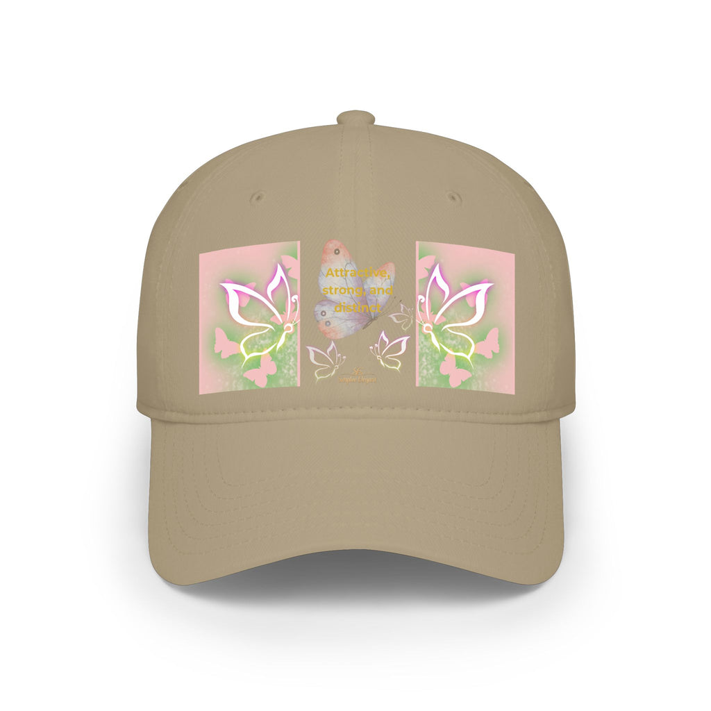 Butterfly Heart Baseball Cap - Floral Low Profile Hat for Women & Girls
