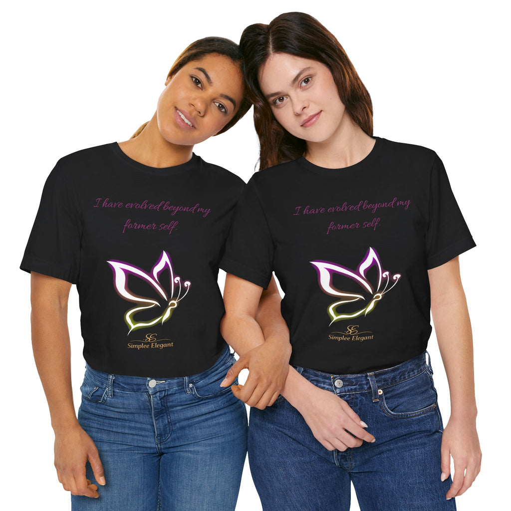 Simplee Elegant “Evolved Beyond My Former Self” Butterfly Tee – Glow Transformation Shirt