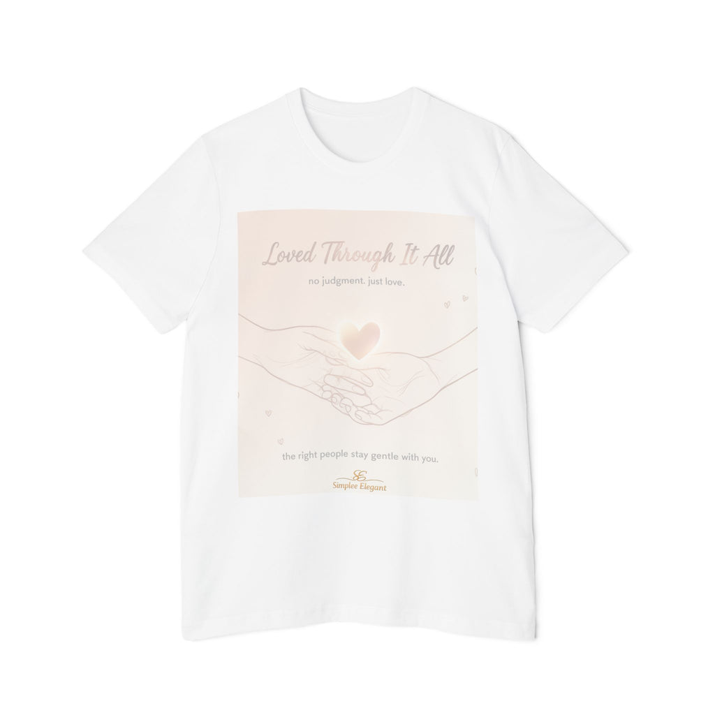 Loved Through It All – Trichotillomania Support Tee | BFRB Awareness Shirt | Mental Health Support Top | Trich-Oh-Clock Collection