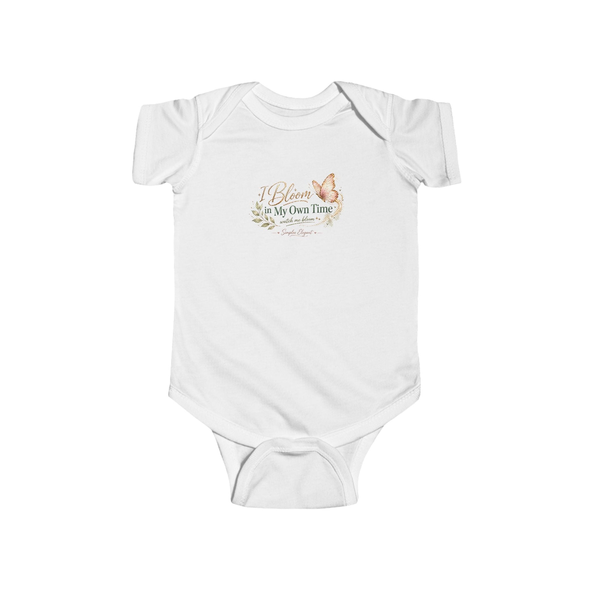 I Bloom in My Own Time” Baby Onesie – Soft Inspirational Infant Bodysuit