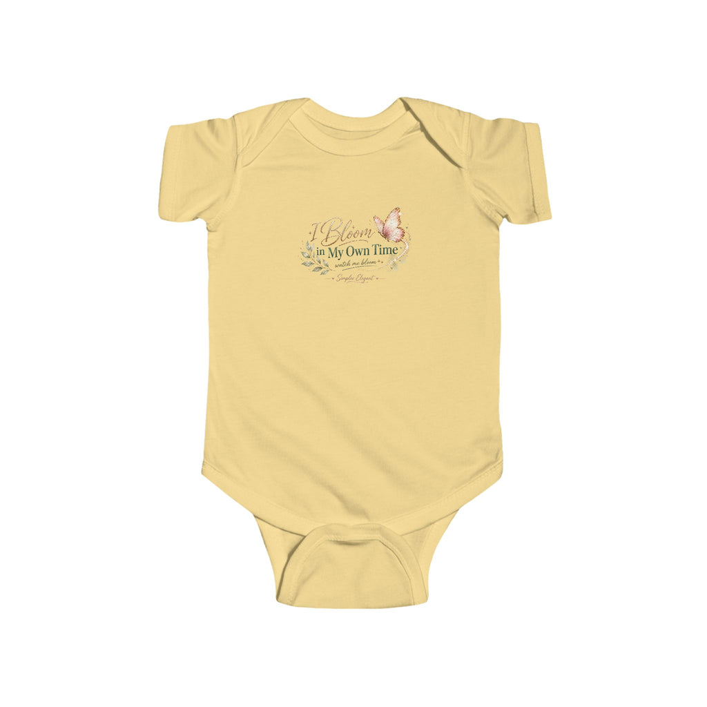I Bloom in My Own Time” Baby Onesie – Soft Inspirational Infant Bodysuit