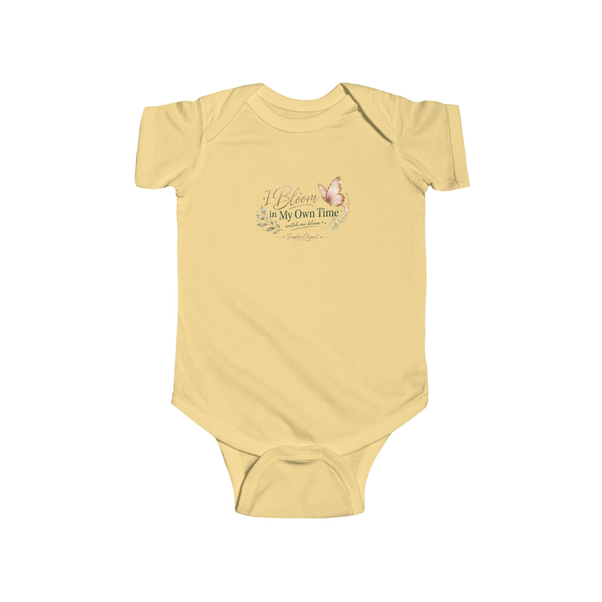 I Bloom in My Own Time” Baby Onesie – Soft Inspirational Infant Bodysuit