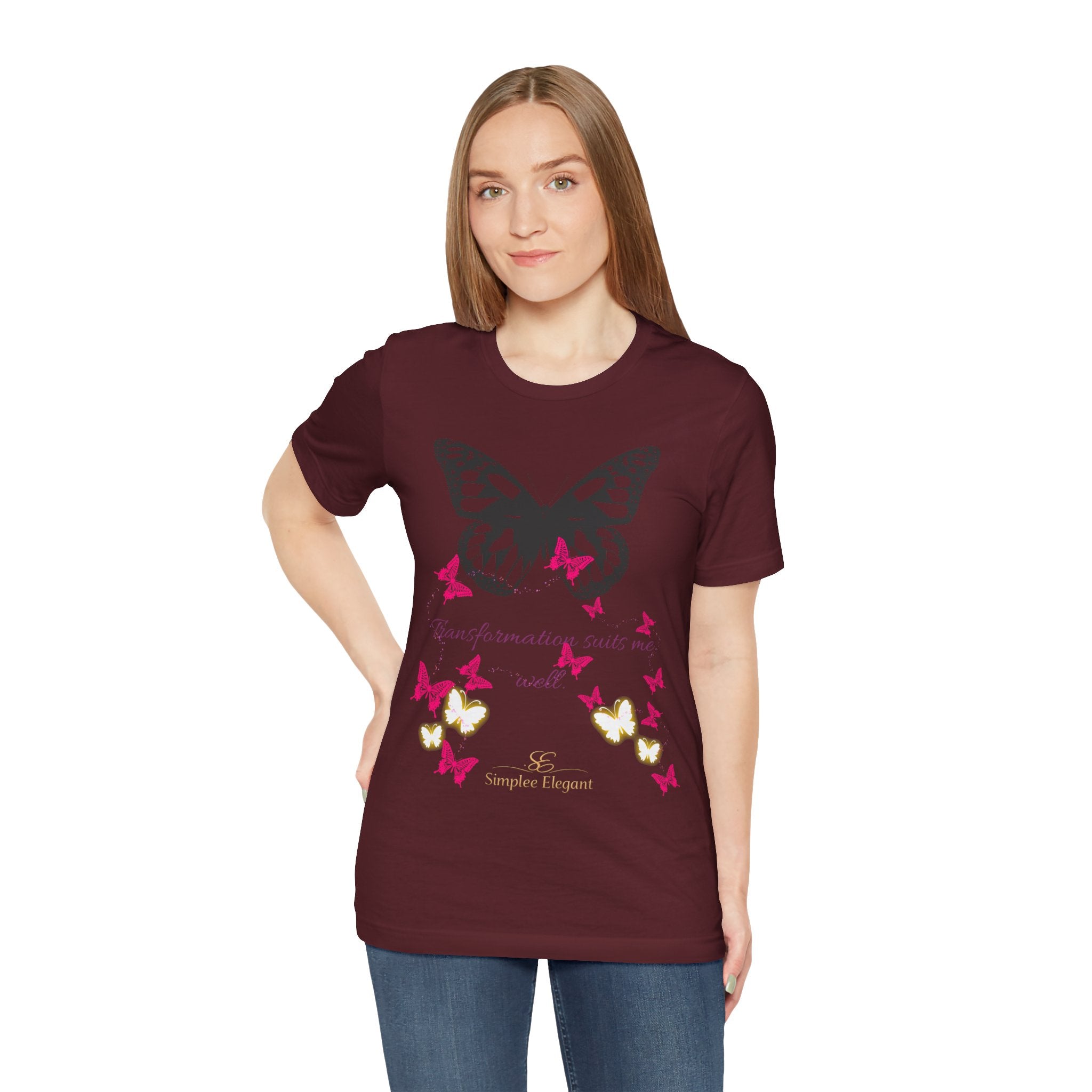 Simplee Elegant “Bloom in My Own Time” Butterfly Tee – Self-Love & Confidence Collection