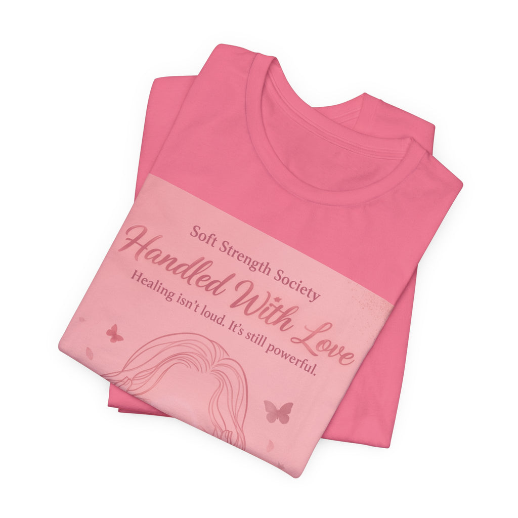 Handled With Love – Soft Strength Society Tee | Mental Health Healing Shirt | Self Love & Empowerment Top