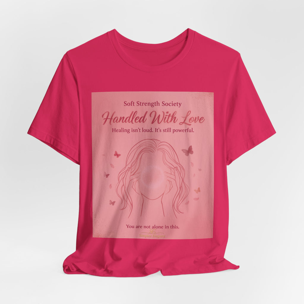Handled With Love – Soft Strength Society Tee | Mental Health Healing Shirt | Self Love & Empowerment Top