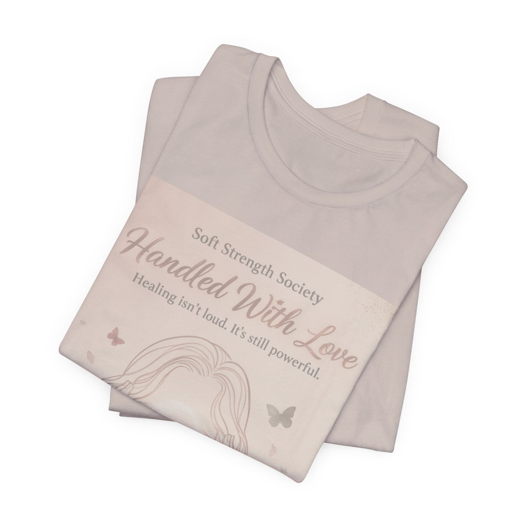 Handled With Love – Soft Strength Society Tee | Mental Health Healing Shirt | Self Love & Empowerment Top
