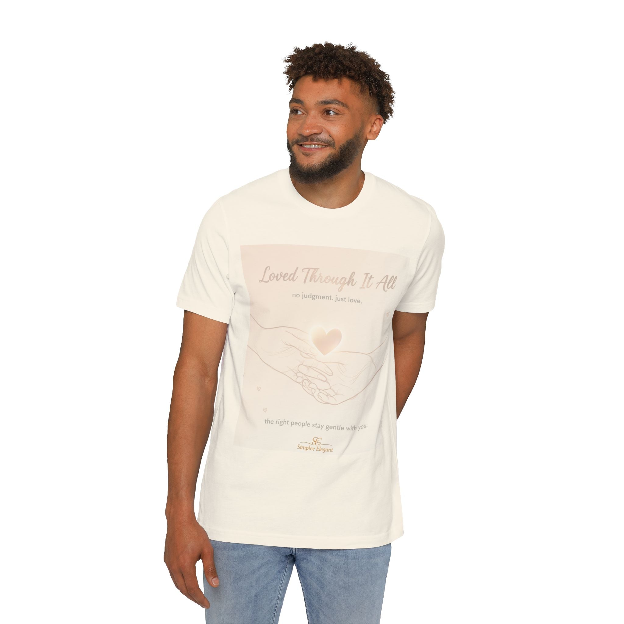 Loved Through It All – Trichotillomania Support Tee | BFRB Awareness Shirt | Mental Health Support Top | Trich-Oh-Clock Collection