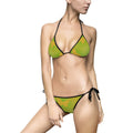 Green Watercolor Triangle Bikini — Women's Tie-Side Swimsuit