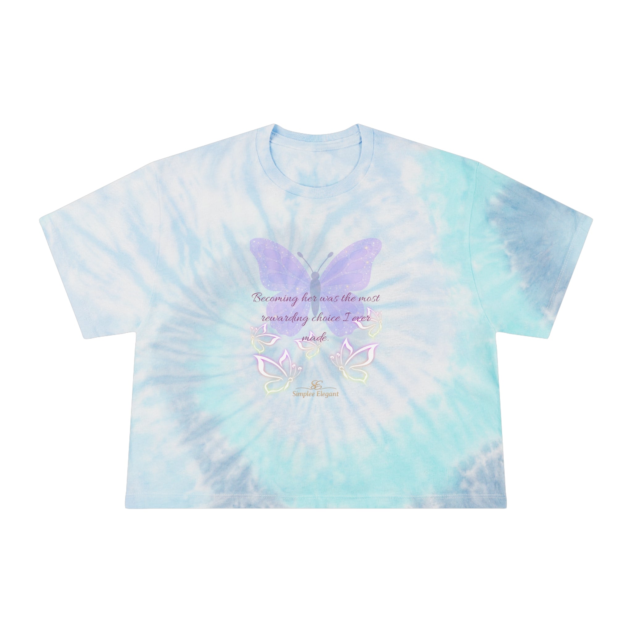 Simplee Elegant “Becoming Her” Butterfly Glow Design – Empowerment Transformation Graphic