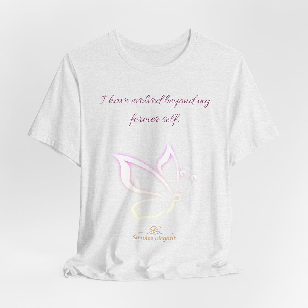 Simplee Elegant “Evolved Beyond My Former Self” Butterfly Tee – Glow Transformation Shirt
