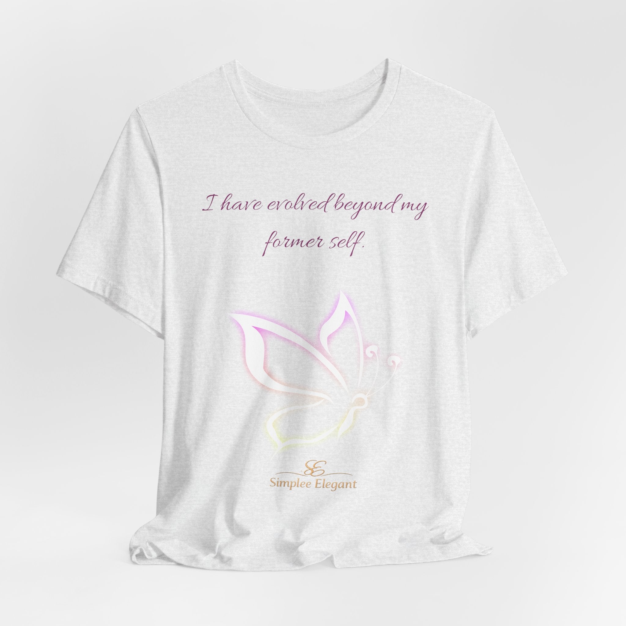 Simplee Elegant “Evolved Beyond My Former Self” Butterfly Tee – Glow Transformation Shirt